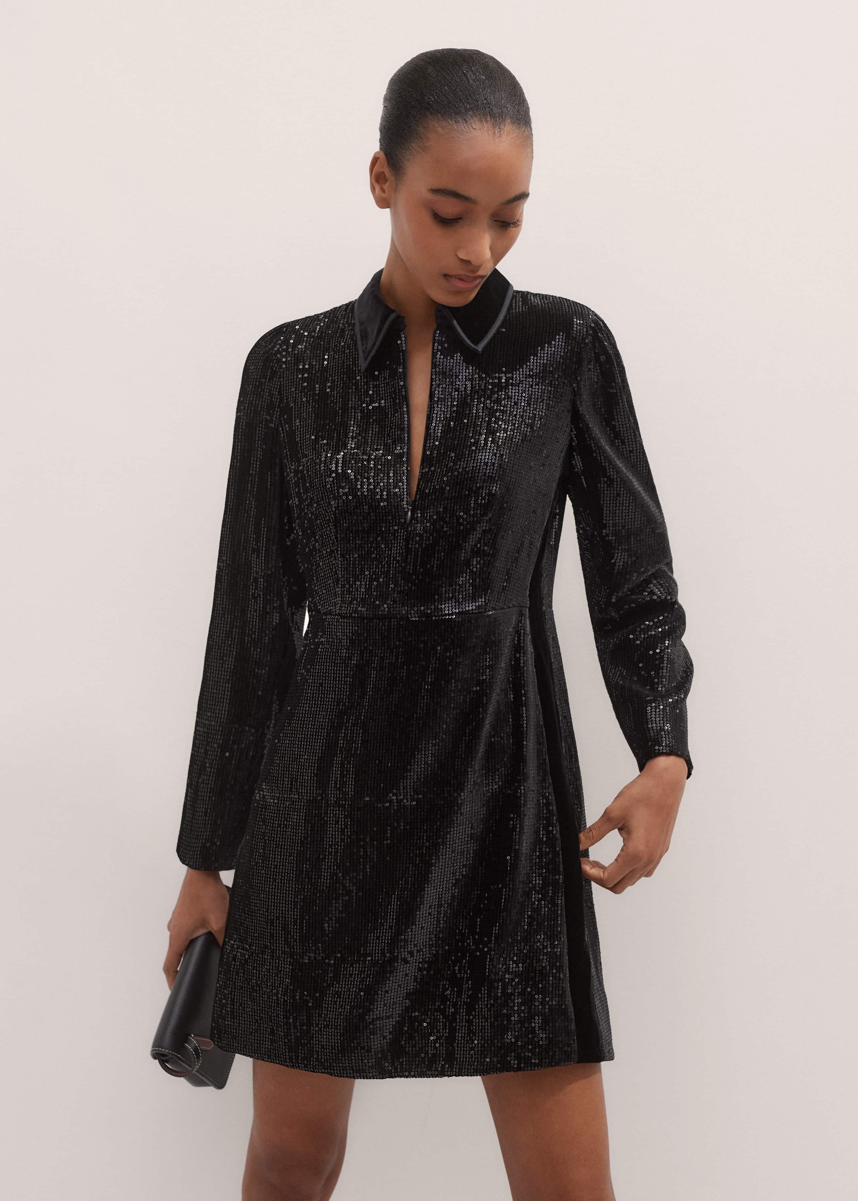 Silk-Blend Sequin Mini Dress